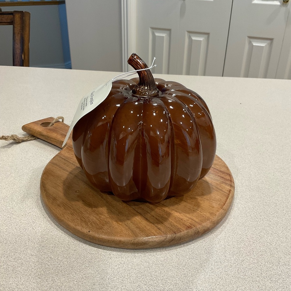 COPY - Threshold brown small glass pumpkin